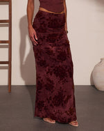 Blushing Rose Floral Burnout Maxi Skirt