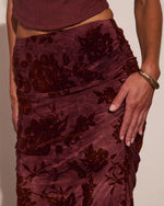 Blushing Rose Floral Burnout Maxi Skirt