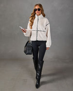 Chill Whispers Contrast Trim Faux Fur Jacket
