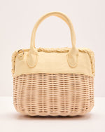 Butter % Sunelle Straw Basket Color Block Handbag-2