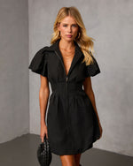 Black % Junie Fit And Flare Mini Dress-5