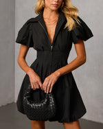 Black % Junie Fit And Flare Mini Dress-1