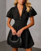 Black % Junie Fit And Flare Mini Dress-1