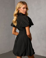 Black % Junie Fit And Flare Mini Dress-4