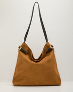 Layton Faux Suede Vegan Leather Buckle Tote Bag