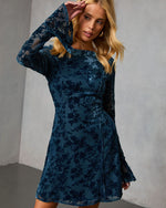 Rheba Flocked Velvet Mini Dress