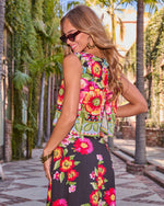Petal Coast Floral Print Crop Top