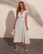 Summer Session Cotton Striped Midi Dress