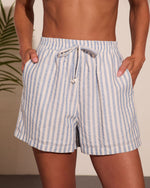 Pure Closet Striped Mid Rise Shorts