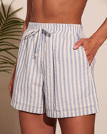 Pure Closet Striped Mid Rise Shorts