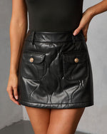 Arctic Muse Quilted Vegan Leather Mini Skort