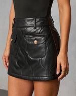 Arctic Muse Quilted Vegan Leather Mini Skort