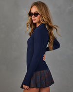 Emana Ribbed Quarter Button Down Top