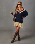 Open Invitation Knit Twofer Mini Shirt Dress