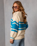 Winter Whirl Striped Cable Knit Sweater