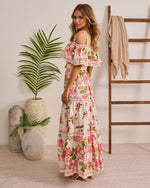 Morning Ease Belted Off The Shoulder Floral Maxi Dress