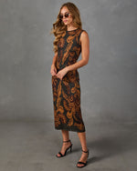 Caterina Knit Paisley Midi Dress