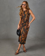 Caterina Knit Paisley Midi Dress