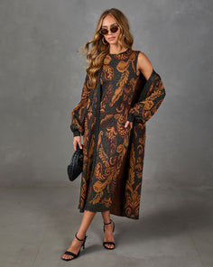 Caterina Knit Paisley Midi Dress
