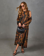 Caterina Knit Paisley Midi Dress