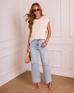 Ivara Cable Knit Side Tie Sleeveless Sweater