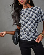 Jayde Plaid Short Sleeve Top