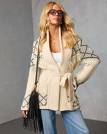 Cloudberry Fringe Waist Tie Sweater