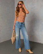 Mocha Mousse % Emmalyn Lace Bodysuit-2