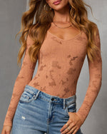 Mocha Mousse % Emmalyn Lace Bodysuit-5