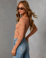 Mocha Mousse % Emmalyn Lace Bodysuit-4