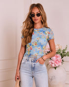 Sun Weathered Floral Mesh Top