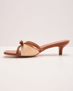 Tatie Straw Open Toe Kitten Heels