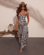Island Daydream Abstract Palm Print Jumpsuit