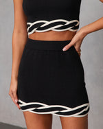 Telima Twist Contrast Hem Knit Skirt