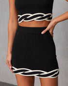 Telima Twist Contrast Hem Knit Skirt