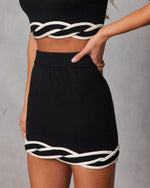 Telima Twist Contrast Hem Knit Skirt
