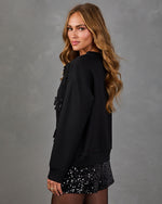 Joni Knit Soft Form Bow Accent Sweatshirt