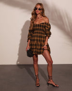 Chic Obsession Cotton Plaid Mini Dress