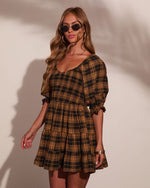 Chic Obsession Cotton Plaid Mini Dress