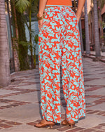 Mood Boost Tropical Print Drawstring Linen Blend Pants