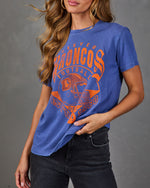 Denver Broncos Cotton Distressed Short Sleeve Graphic Tee