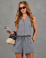 Minimal Romance Linen Blend Drawstring Gingham Shorts
