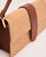 Island Bliss Canvas Vegan Leather Trim Crossbody Bag