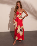 Coastal Wildflower Floral Cut Out Maxi Dress