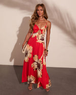 Coastal Wildflower Floral Cut Out Maxi Dress