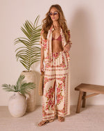 Hibiscus Haze Abstract Printed Pants