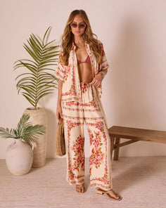 Hibiscus Haze Abstract Printed Pants