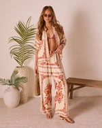 Hibiscus Haze Abstract Printed Pants