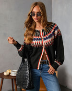 Grateful Gathering Abstract Knit Cardigan