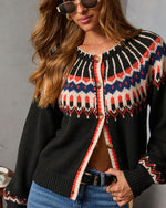 Grateful Gathering Abstract Knit Cardigan